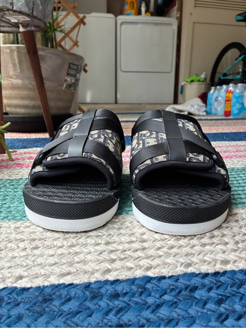 Dior Alpha Oblique Jacquard Sandals Black Beige Women’s EU 42 Italy 🇮🇹 - Picture 5 of 10